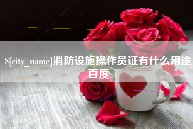 来宾消防设施操作员证有什么用途百度