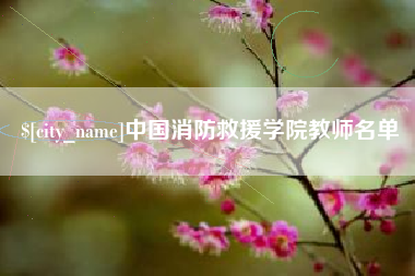 来宾中国消防救援学院教师名单