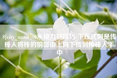来宾60米接力赛技巧-下压式则是传棒人将棒的前部由上向下传到接棒人手中